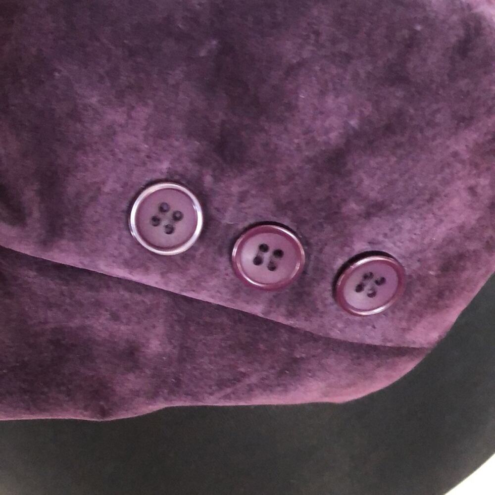 Cache Purple Fitted Leather Suede Jacket Top New Lined Banded Collar $248 NWT - Picture 8 of 15